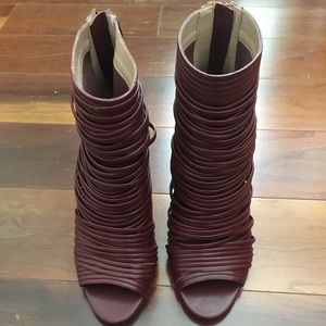 BCBG Elle Smooth Strappy Open Toe Bootie